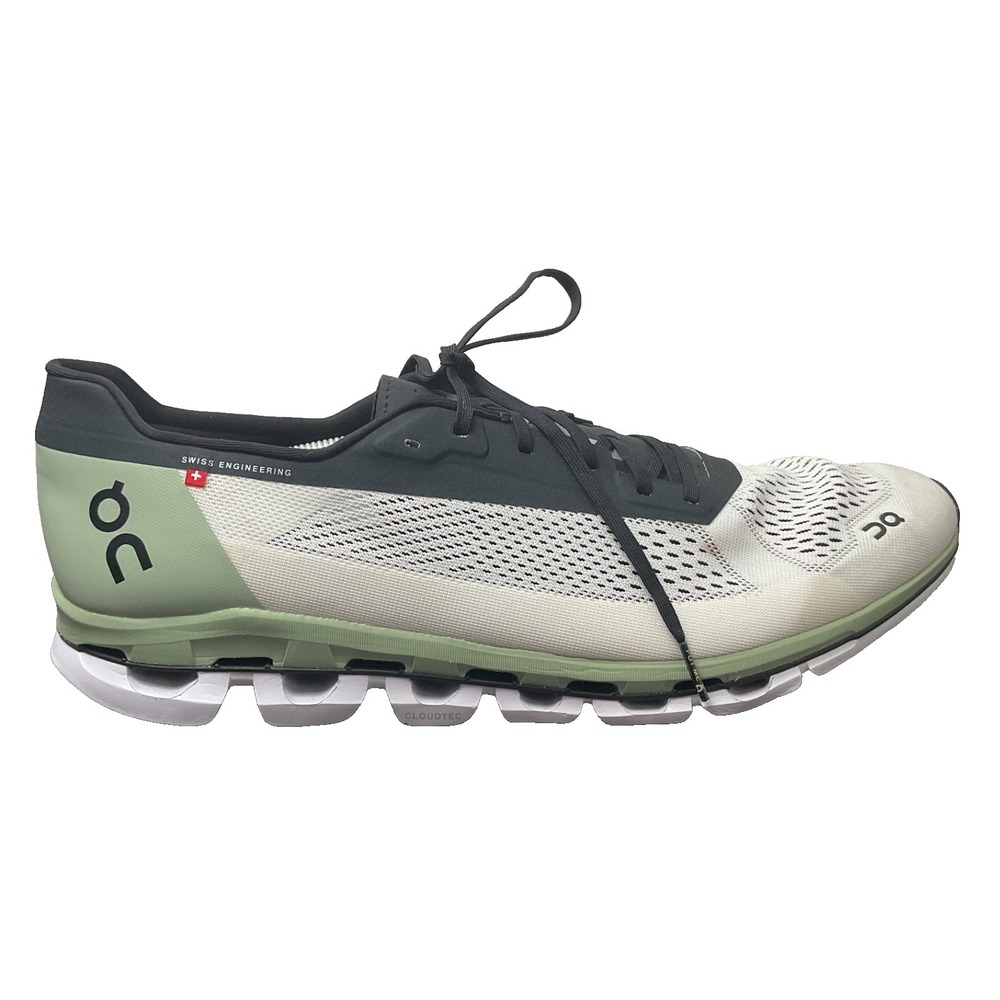 On Cloudboom Echo Shoes Men's 14 White Black Green Speedboard Sneakers Lace up